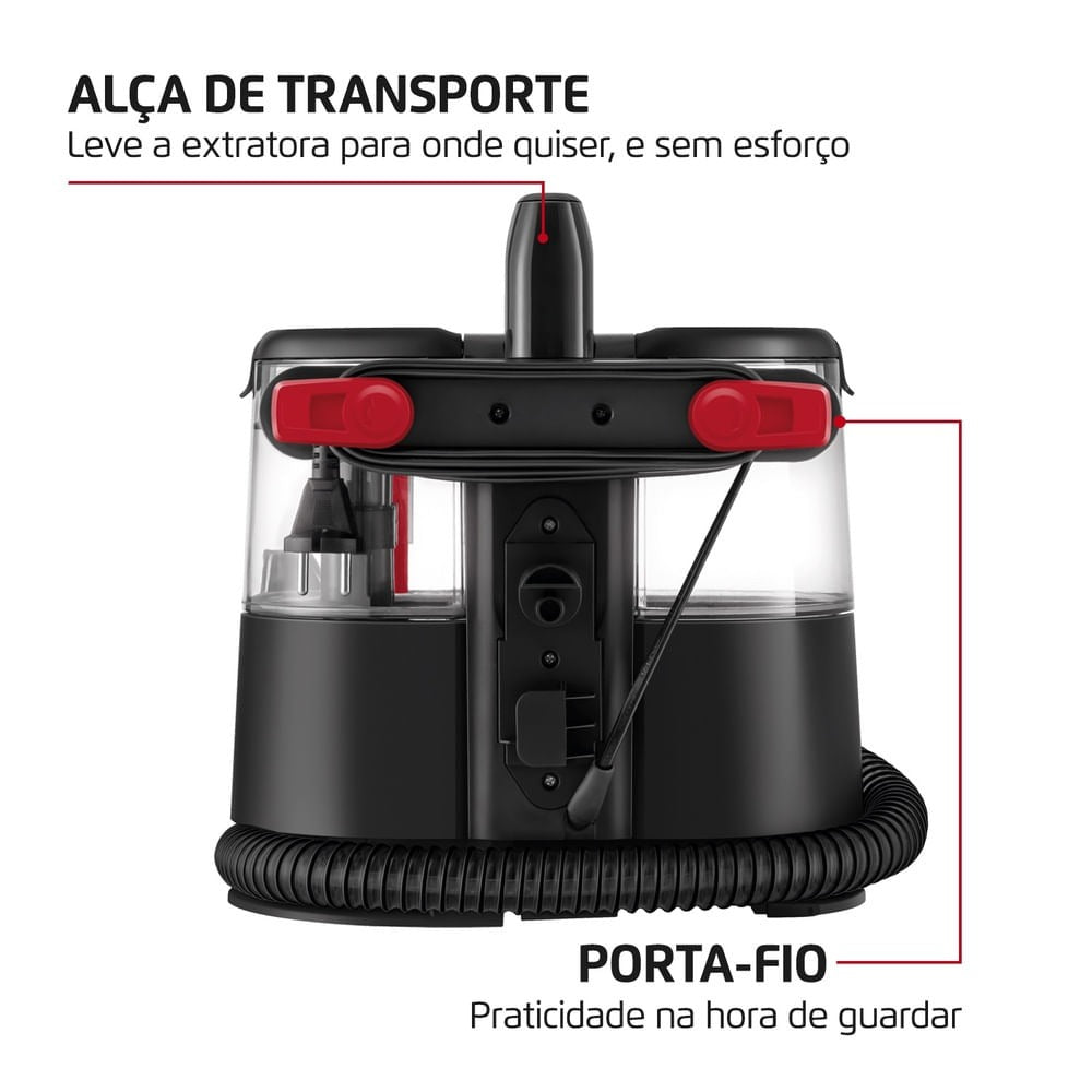Extratora e Higienizadora Mondial Portátil EXP-01-R 1650W Extratora e Higienizadora Mondial Portátil EXP-01-R 1650W